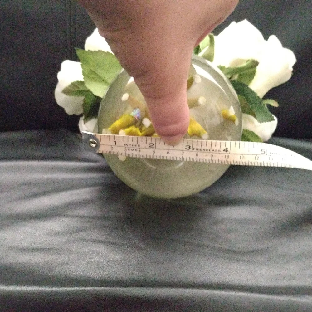 Beautiful, Faux, White Roses in Glass Vase